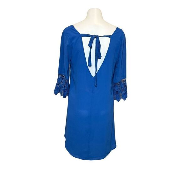 Altar’d State NWT royal blue boho short sleeve dress with eyelet lace cuff size - Picture 8 of 15